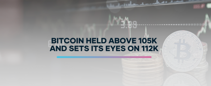 Bitcoin price chart showing $105K support and $112K target